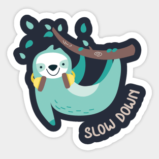 Lazy Sloth Slow Down Sticker